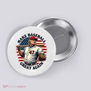 Retro Trump Baseball Jersey Make Baseball Great Again Button