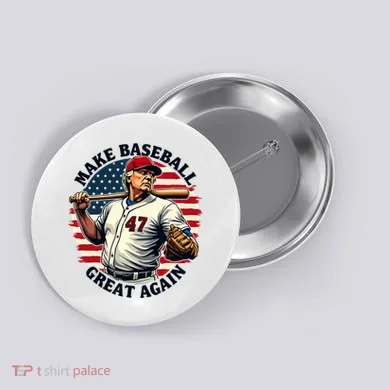 Retro Trump Baseball Jersey Make Baseball Great Again Button