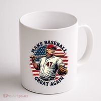 Retro Trump Baseball Jersey Make Baseball Great Again Coffee Mug thumb 1