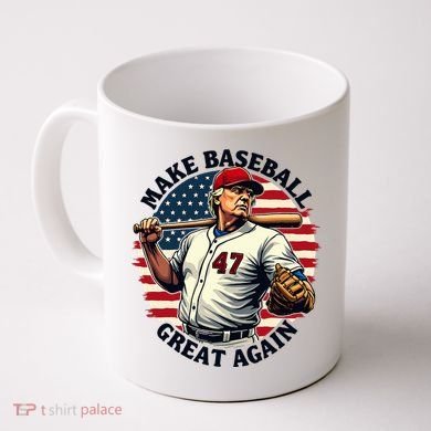Retro Trump Baseball Jersey Make Baseball Great Again Coffee Mug