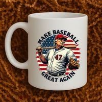 Retro Trump Baseball Jersey Make Baseball Great Again Coffee Mug thumb 2
