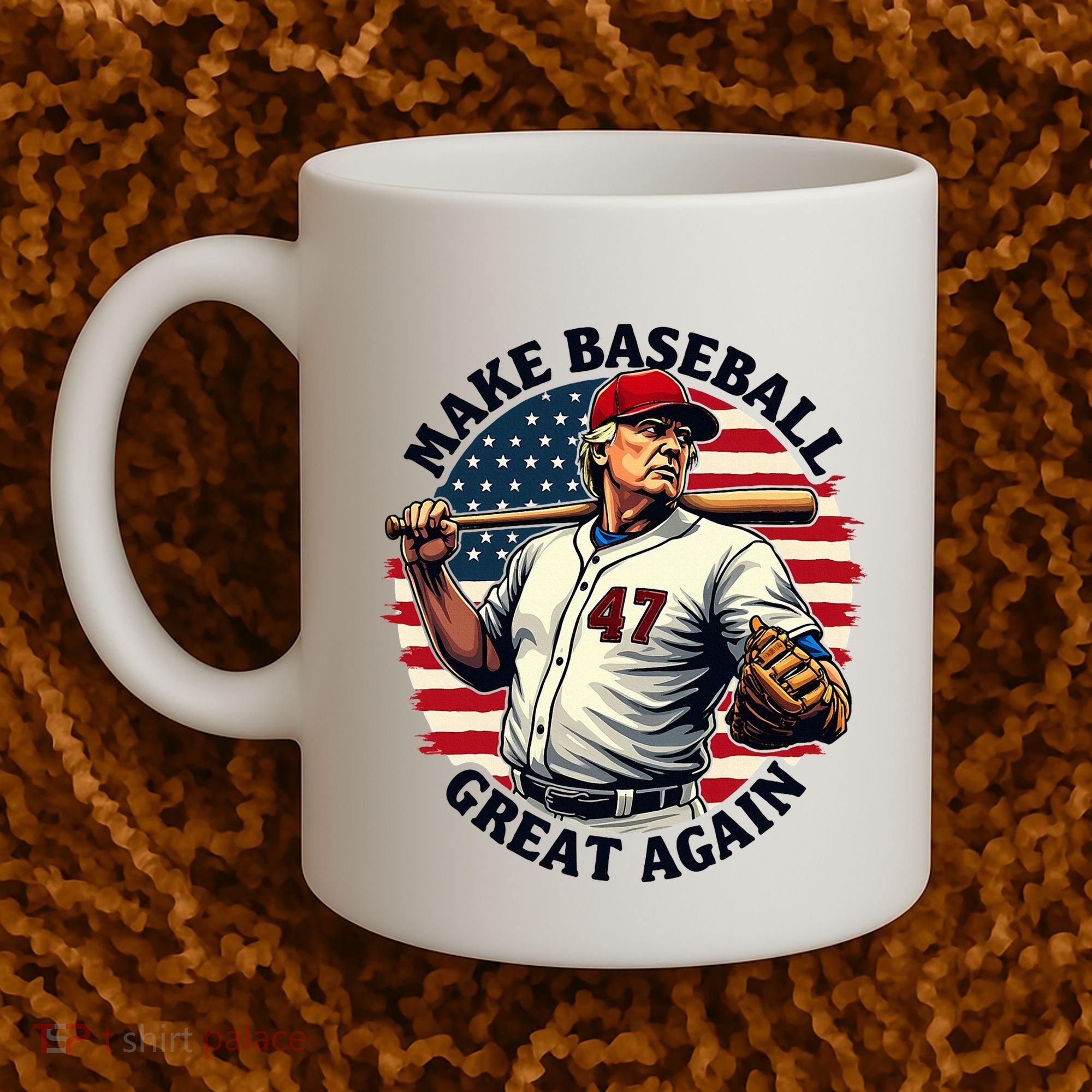 Retro Trump Baseball Jersey Make Baseball Great Again Coffee Mug