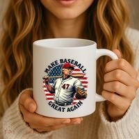 Retro Trump Baseball Jersey Make Baseball Great Again Coffee Mug thumb 3