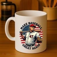 Retro Trump Baseball Jersey Make Baseball Great Again Coffee Mug thumb 4