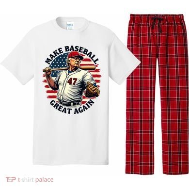 Retro Trump Baseball Jersey Make Baseball Great Again Pajama Set