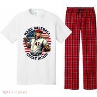 Retro Trump Baseball Jersey Make Baseball Great Again Pajama Set thumb 0