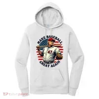 Retro Trump Baseball Jersey Make Baseball Great Again Women's Hoodie thumb 0