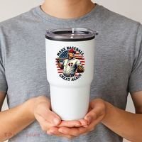 Retro Trump Baseball Jersey Make Baseball Great Again Tumbler thumb 2