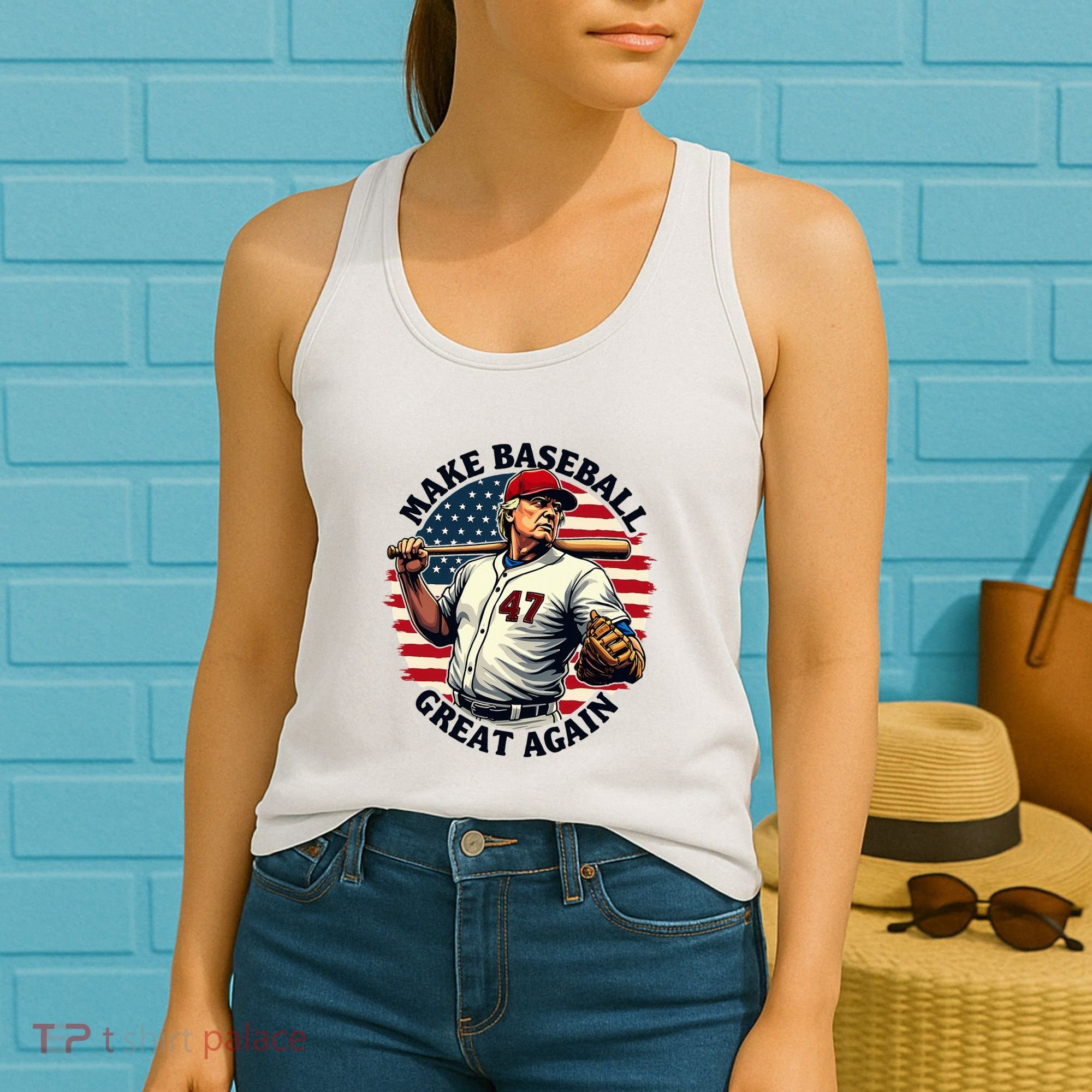 Retro Trump Baseball Jersey Make Baseball Great Again Women's Tank Top