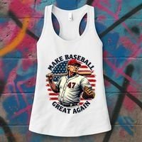Retro Trump Baseball Jersey Make Baseball Great Again Women's Tank Top thumb 3