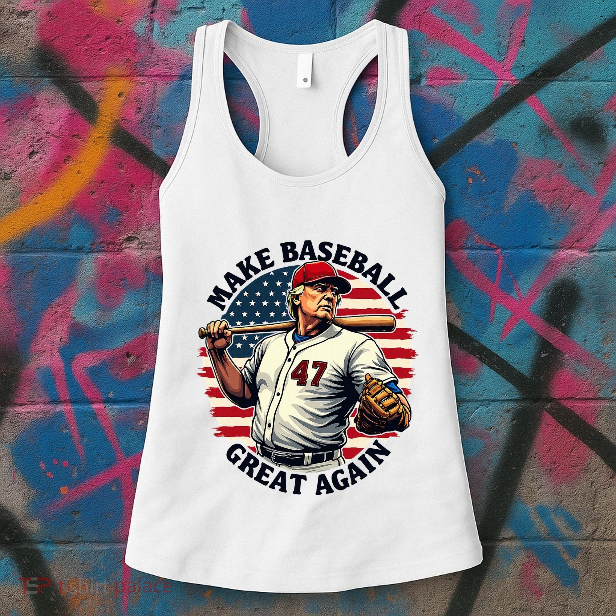Retro Trump Baseball Jersey Make Baseball Great Again Women's Tank Top