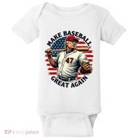 Retro Trump Baseball Jersey Make Baseball Great Again Baby Bodysuit thumb 0