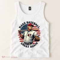 Retro Trump Baseball Jersey Make Baseball Great Again Tank Top thumb 2