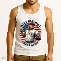 Retro Trump Baseball Jersey Make Baseball Great Again Tank Top thumb 3