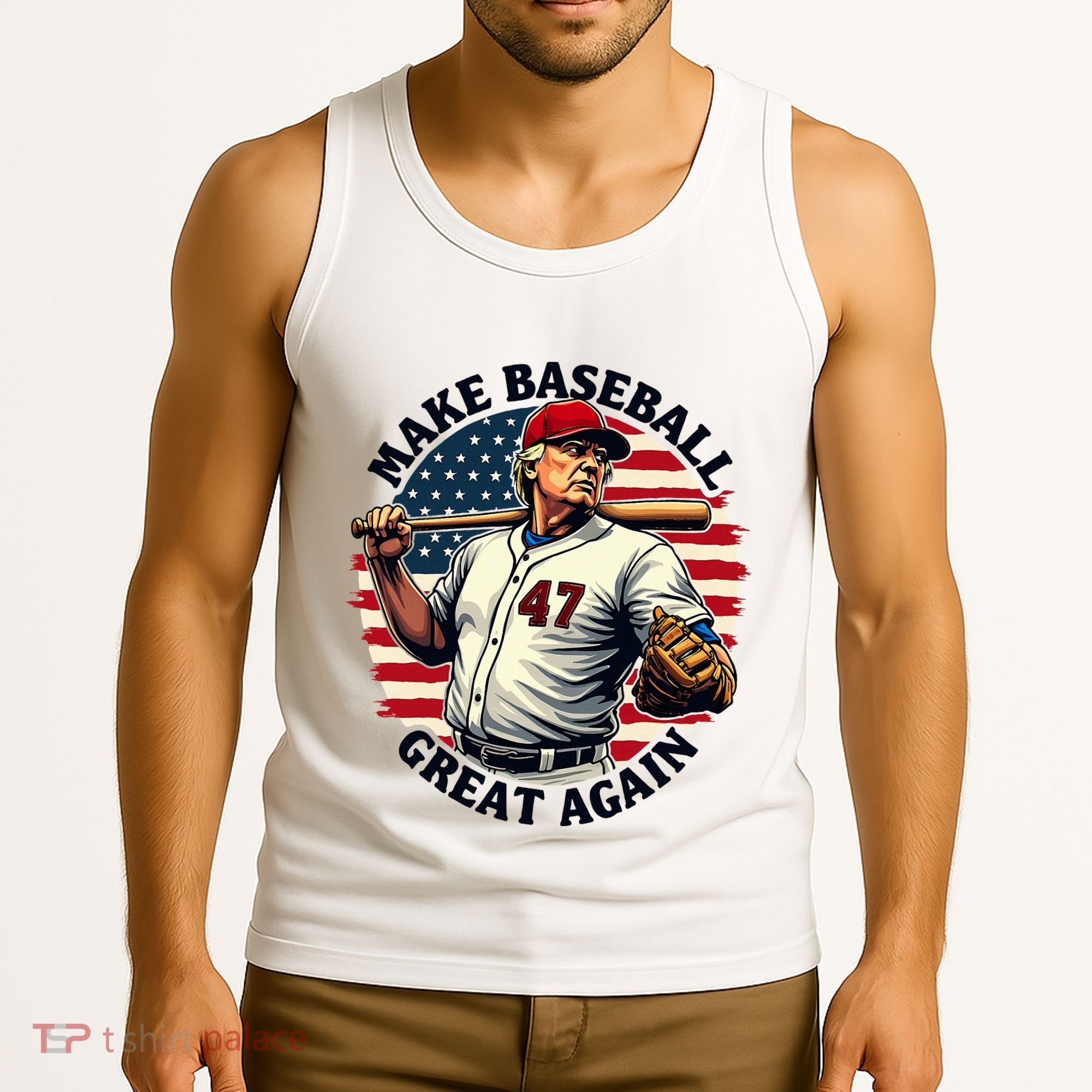 Retro Trump Baseball Jersey Make Baseball Great Again Tank Top
