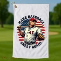 Retro Trump Baseball Jersey Make Baseball Great Again Golf Towel thumb 1