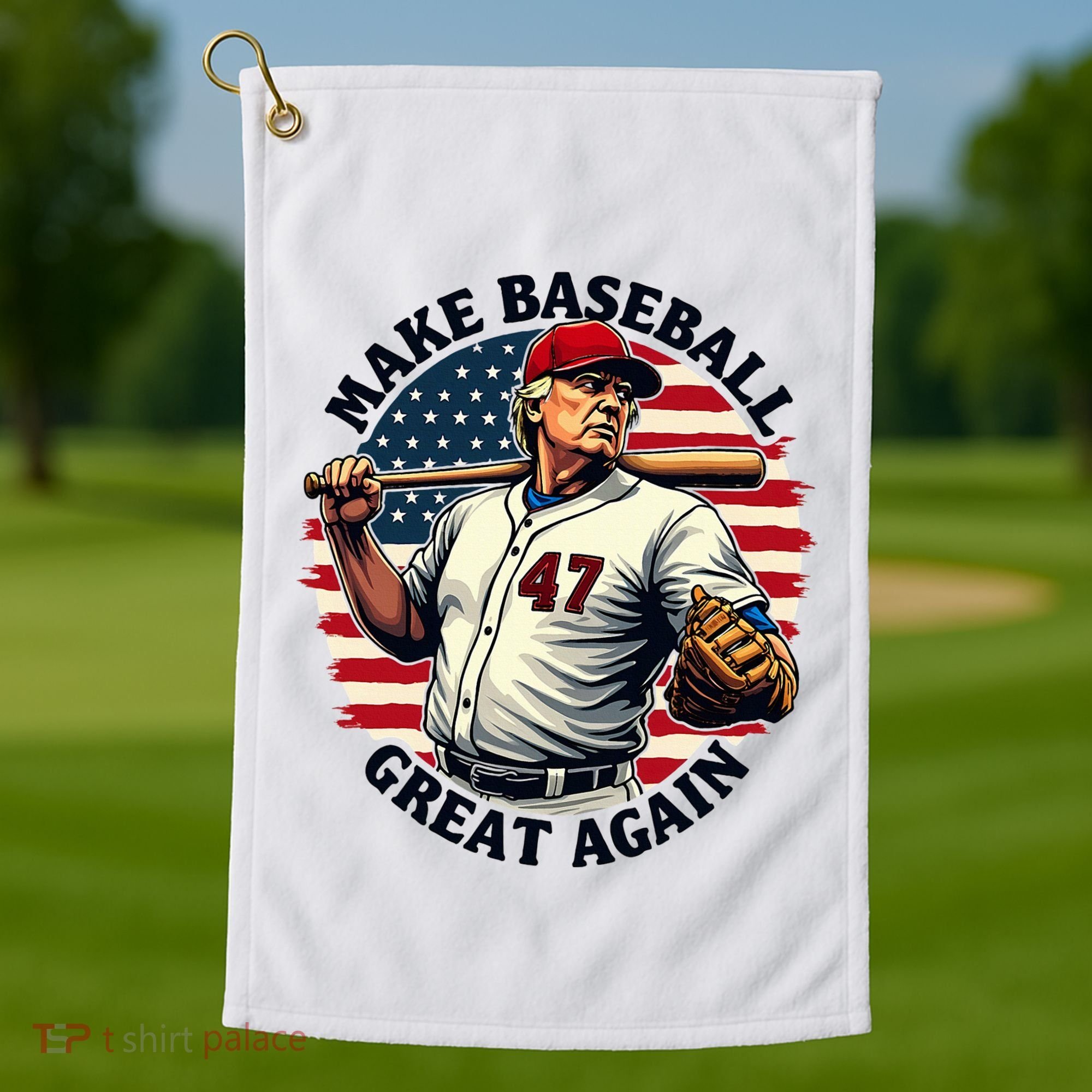Retro Trump Baseball Jersey Make Baseball Great Again Golf Towel