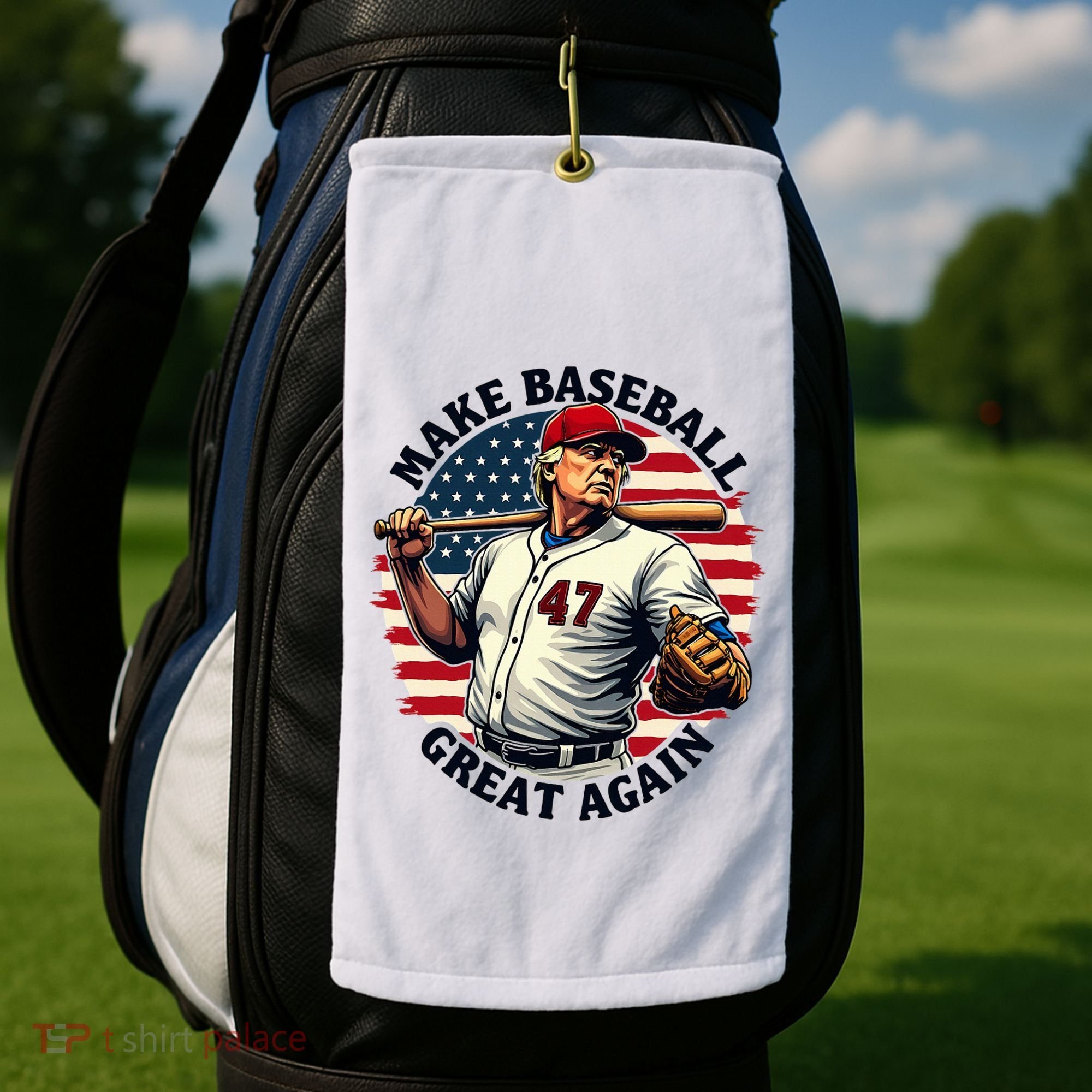 Retro Trump Baseball Jersey Make Baseball Great Again Golf Towel