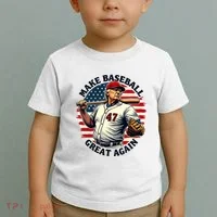 Retro Trump Baseball Jersey Make Baseball Great Again Toddler T-Shirt thumb 2