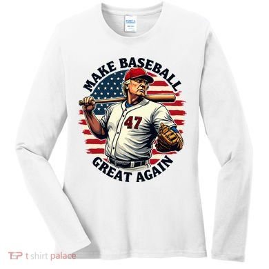 Retro Trump Baseball Jersey Make Baseball Great Again Women's Long Sleeve Shirt
