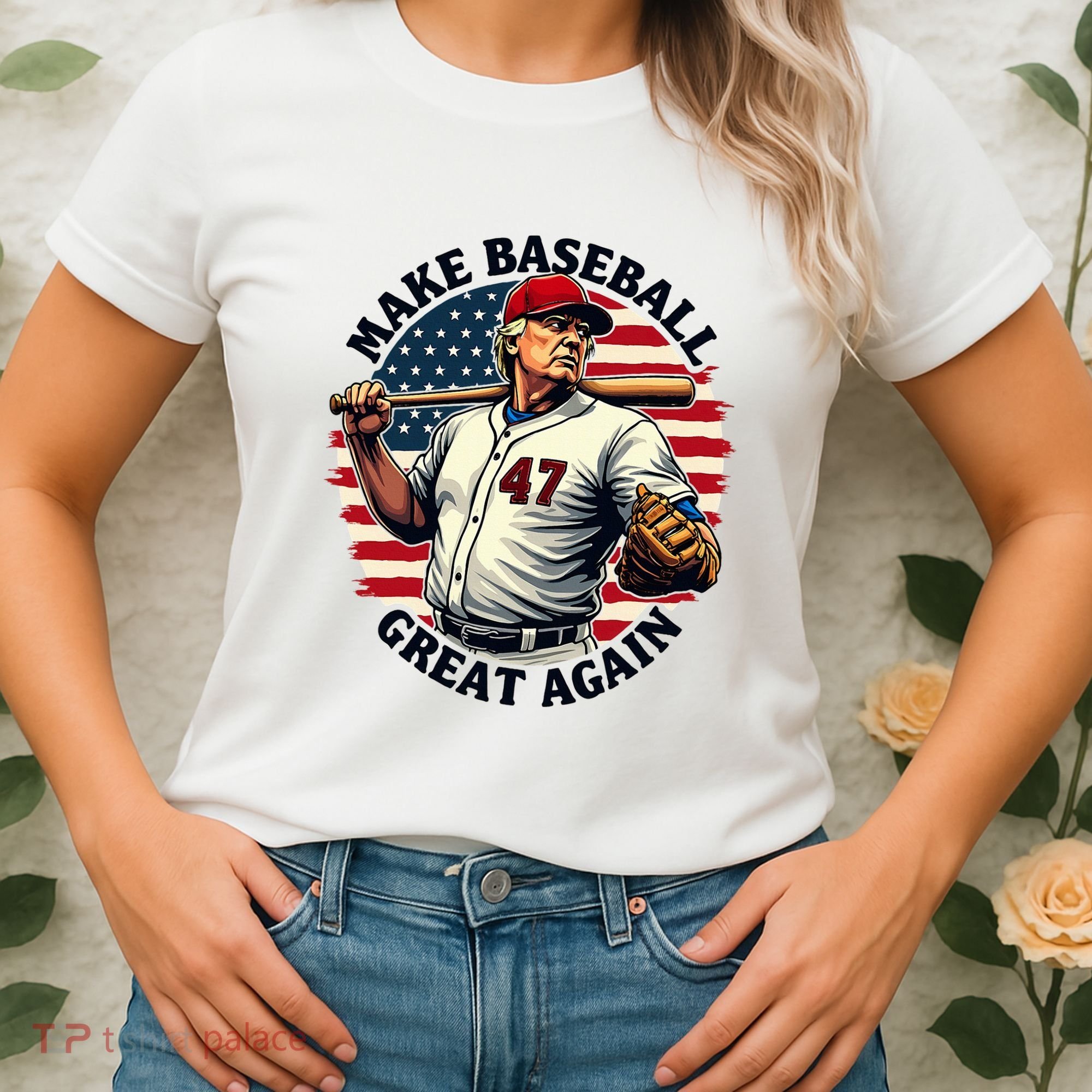 Retro Trump Baseball Jersey Make Baseball Great Again Women's T-Shirt