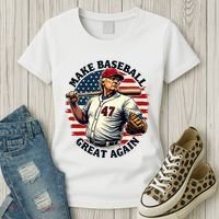 Retro Trump Baseball Jersey Make Baseball Great Again Women's T-Shirt thumb 3