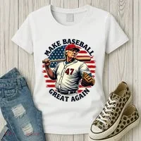 Retro Trump Baseball Jersey Make Baseball Great Again Women's T-Shirt thumb 3