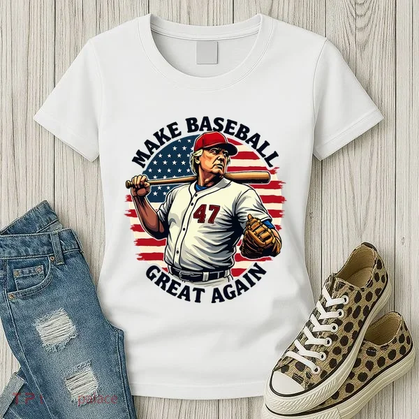 Retro Trump Baseball Jersey Make Baseball Great Again Women's T-Shirt