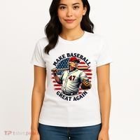 Retro Trump Baseball Jersey Make Baseball Great Again Women's T-Shirt thumb 4