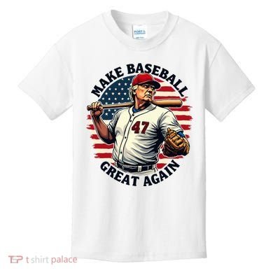 Retro Trump Baseball Jersey Make Baseball Great Again Kids T-Shirt