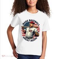Retro Trump Baseball Jersey Make Baseball Great Again Kids T-Shirt thumb 2