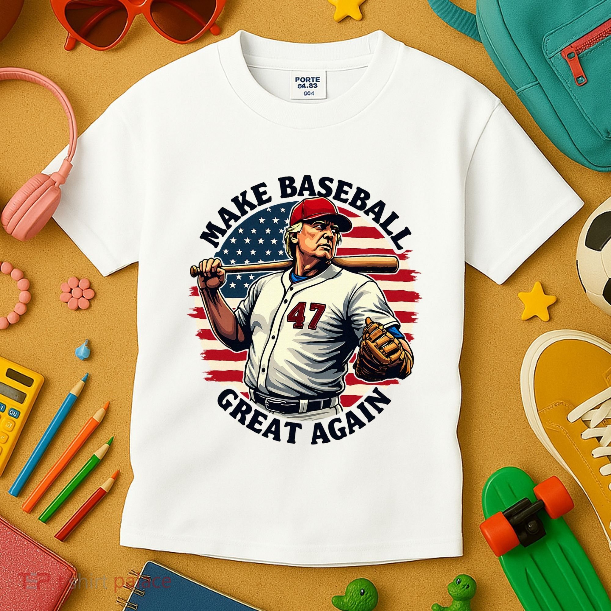 Retro Trump Baseball Jersey Make Baseball Great Again Kids T-Shirt