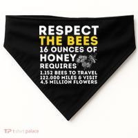Respect The Bees Bee Lover Beekeeping & Beekeeper USA-Made Doggie Bandana thumb 0