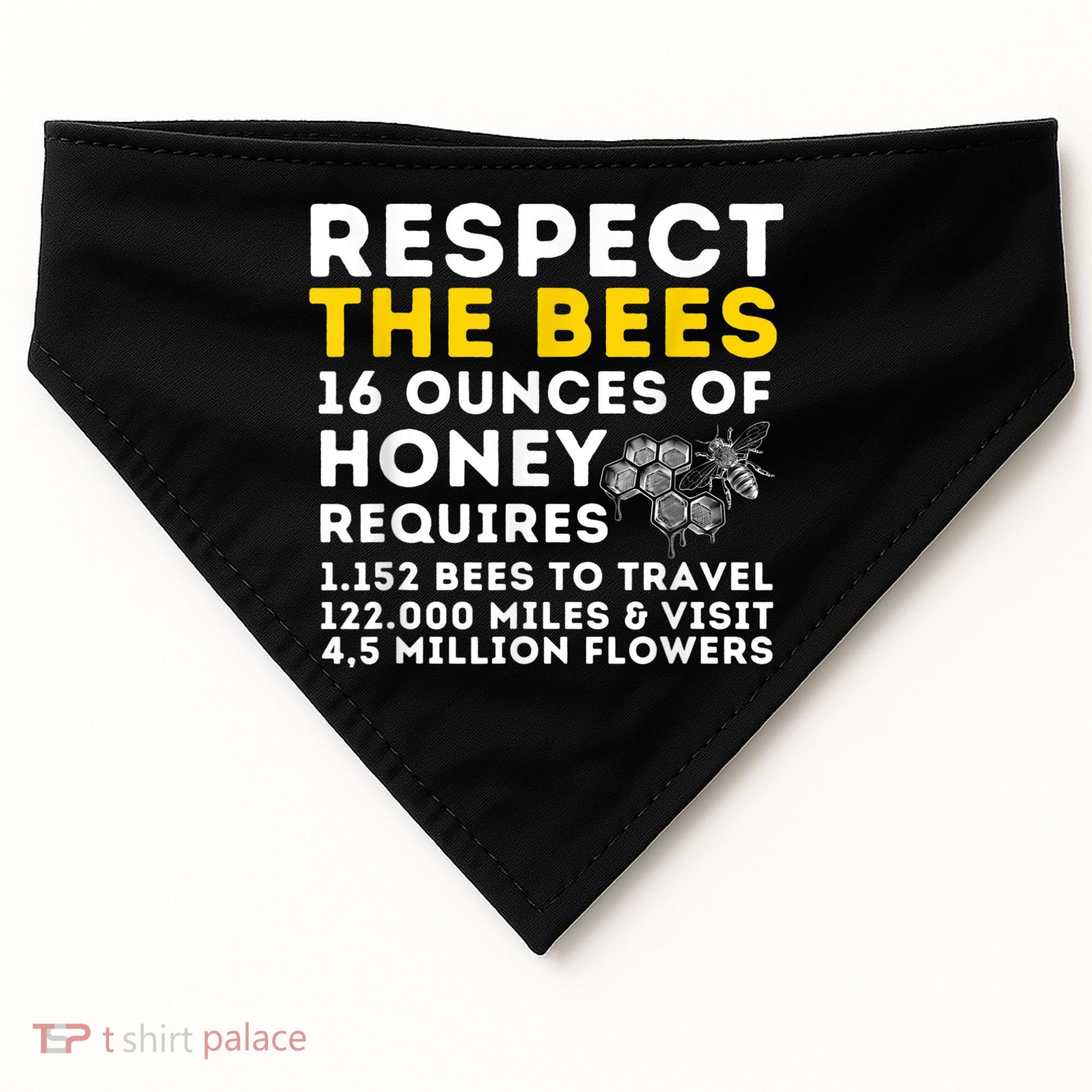 Respect The Bees Bee Lover Beekeeping & Beekeeper USA-Made Doggie Bandana