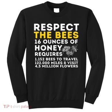 Respect The Bees Bee Lover Beekeeping & Beekeeper Sweatshirt