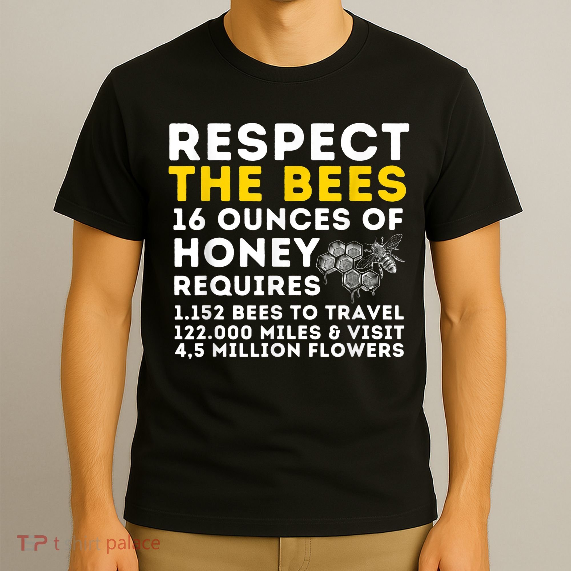 Respect The Bees Bee Lover Beekeeping & Beekeeper T-Shirt
