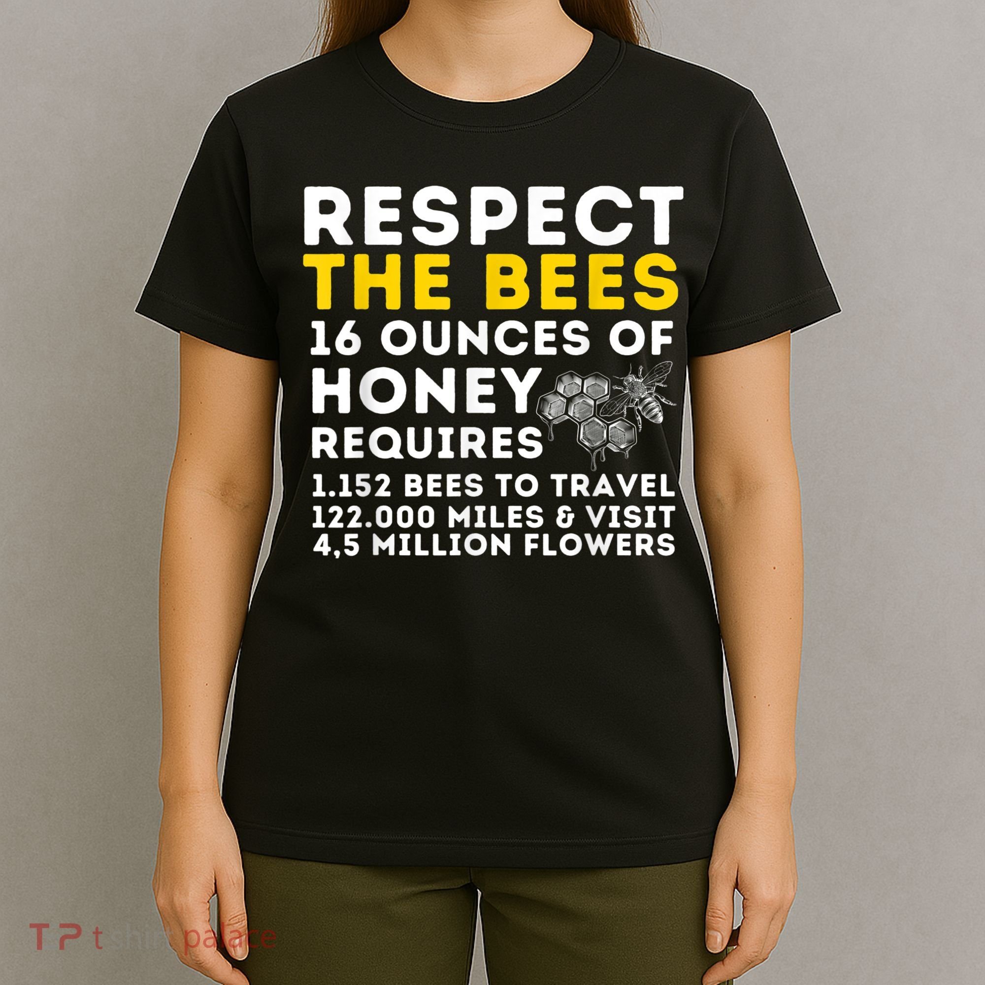 Respect The Bees Bee Lover Beekeeping & Beekeeper T-Shirt
