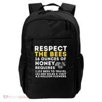 Respect The Bees Bee Lover Beekeeping & Beekeeper Backpack thumb 0