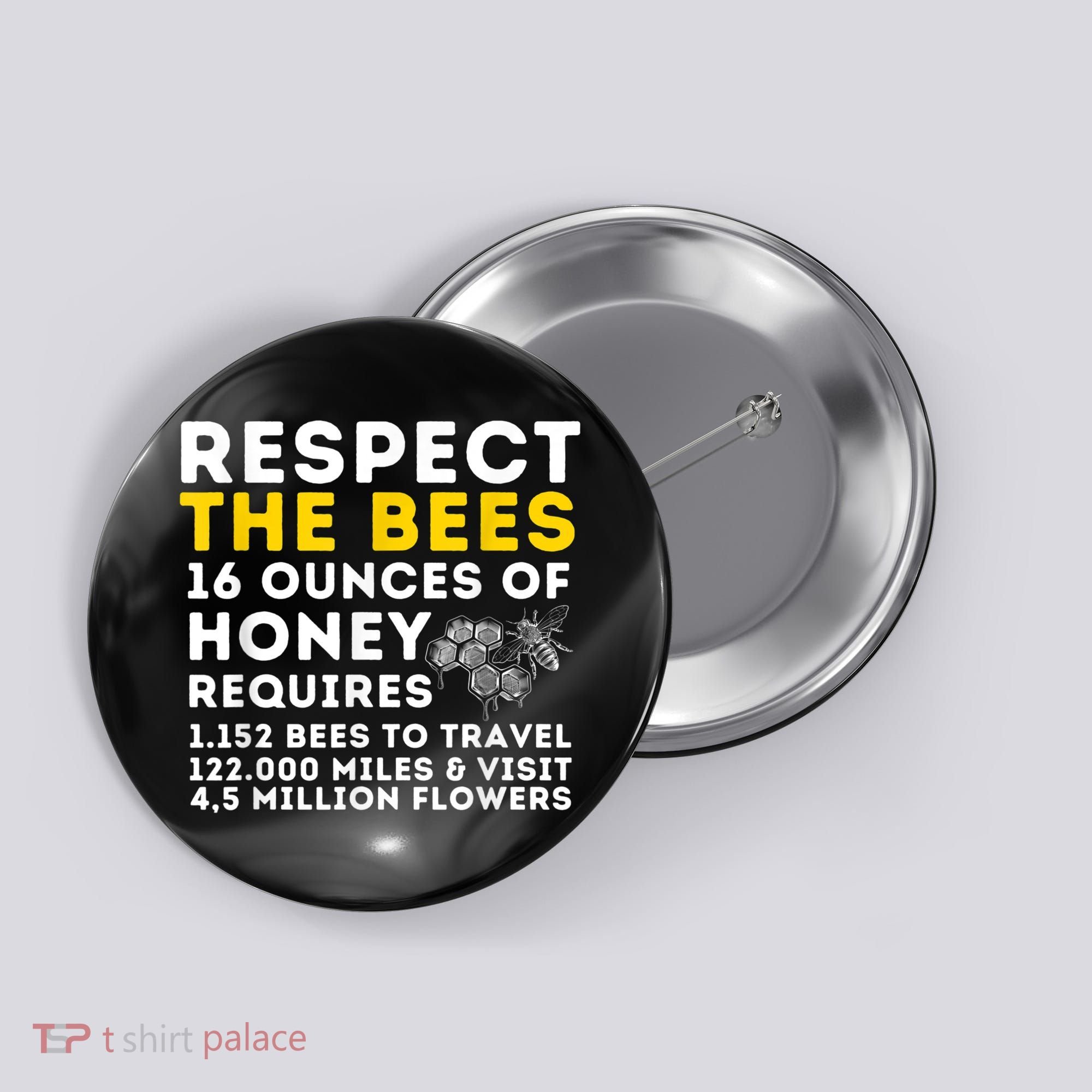 Respect The Bees Bee Lover Beekeeping & Beekeeper Button
