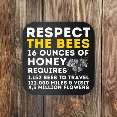 Respect The Bees Bee Lover Beekeeping & Beekeeper Coaster
