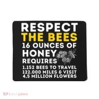 Respect The Bees Bee Lover Beekeeping & Beekeeper Mousepad thumb 0