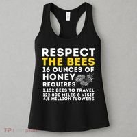 Respect The Bees Bee Lover Beekeeping & Beekeeper Women's Tank Top thumb 3