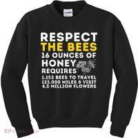 Respect The Bees Bee Lover Beekeeping & Beekeeper Kids Sweatshirt thumb 0