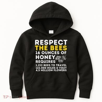 Respect The Bees Bee Lover Beekeeping & Beekeeper Kids Hoodie