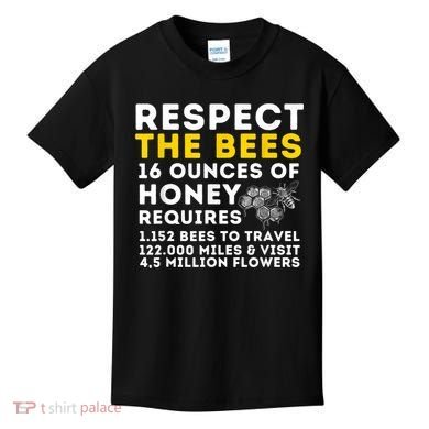 Respect The Bees Bee Lover Beekeeping & Beekeeper Kids T-Shirt