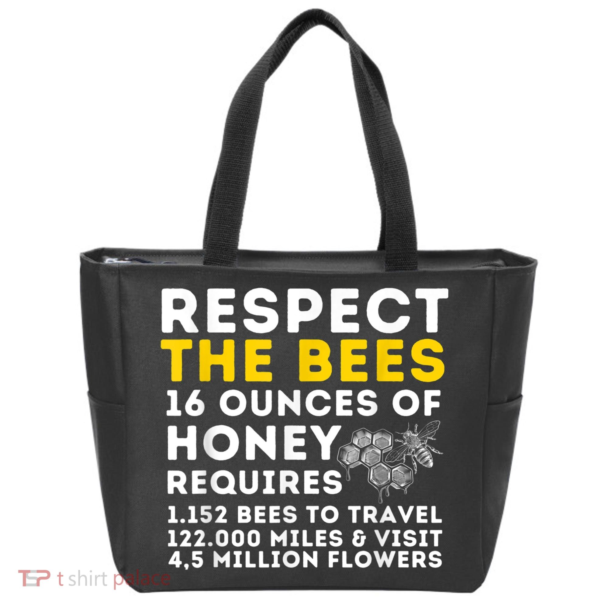 Respect The Bees Bee Lover Beekeeping & Beekeeper Tote Bag