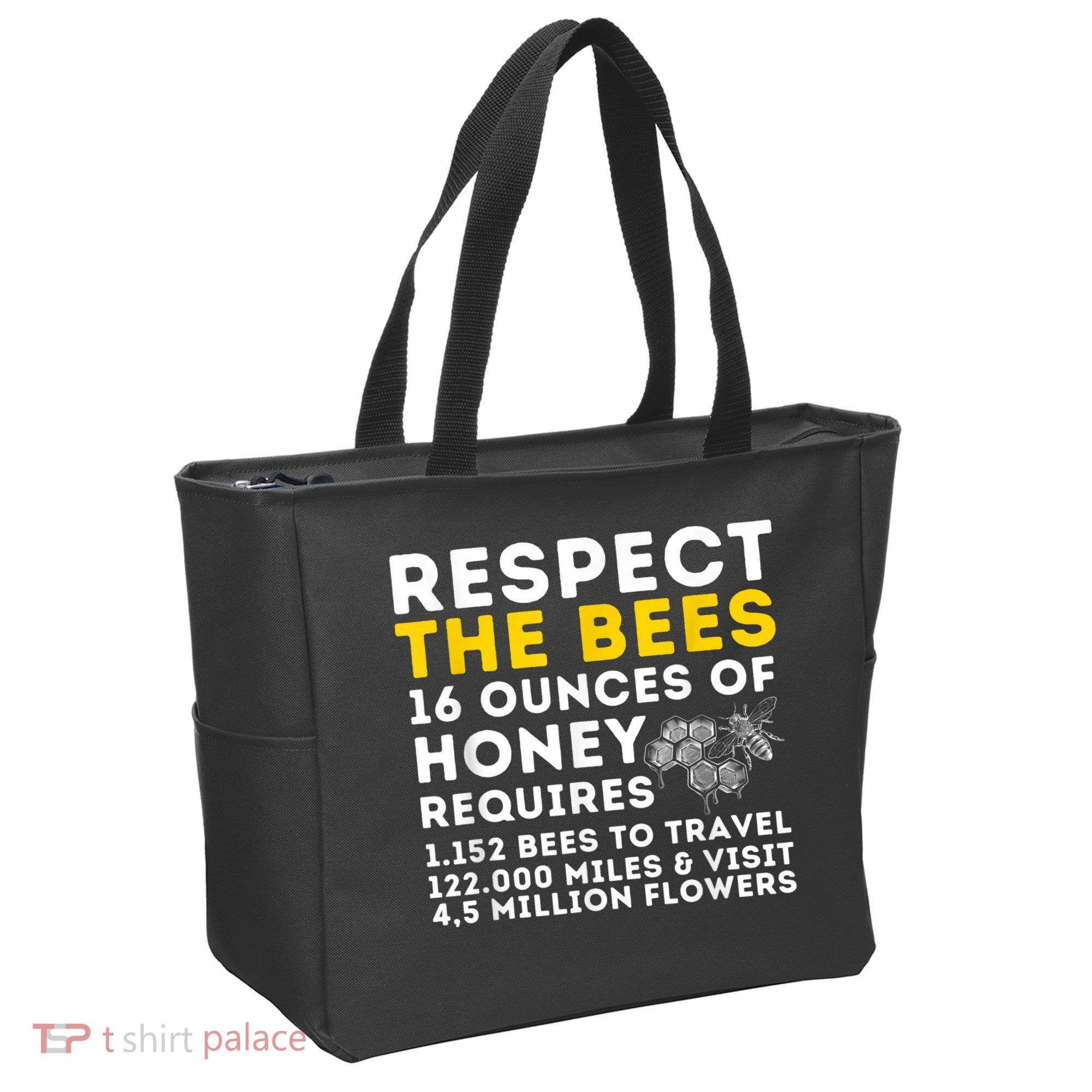 Respect The Bees Bee Lover Beekeeping & Beekeeper Tote Bag