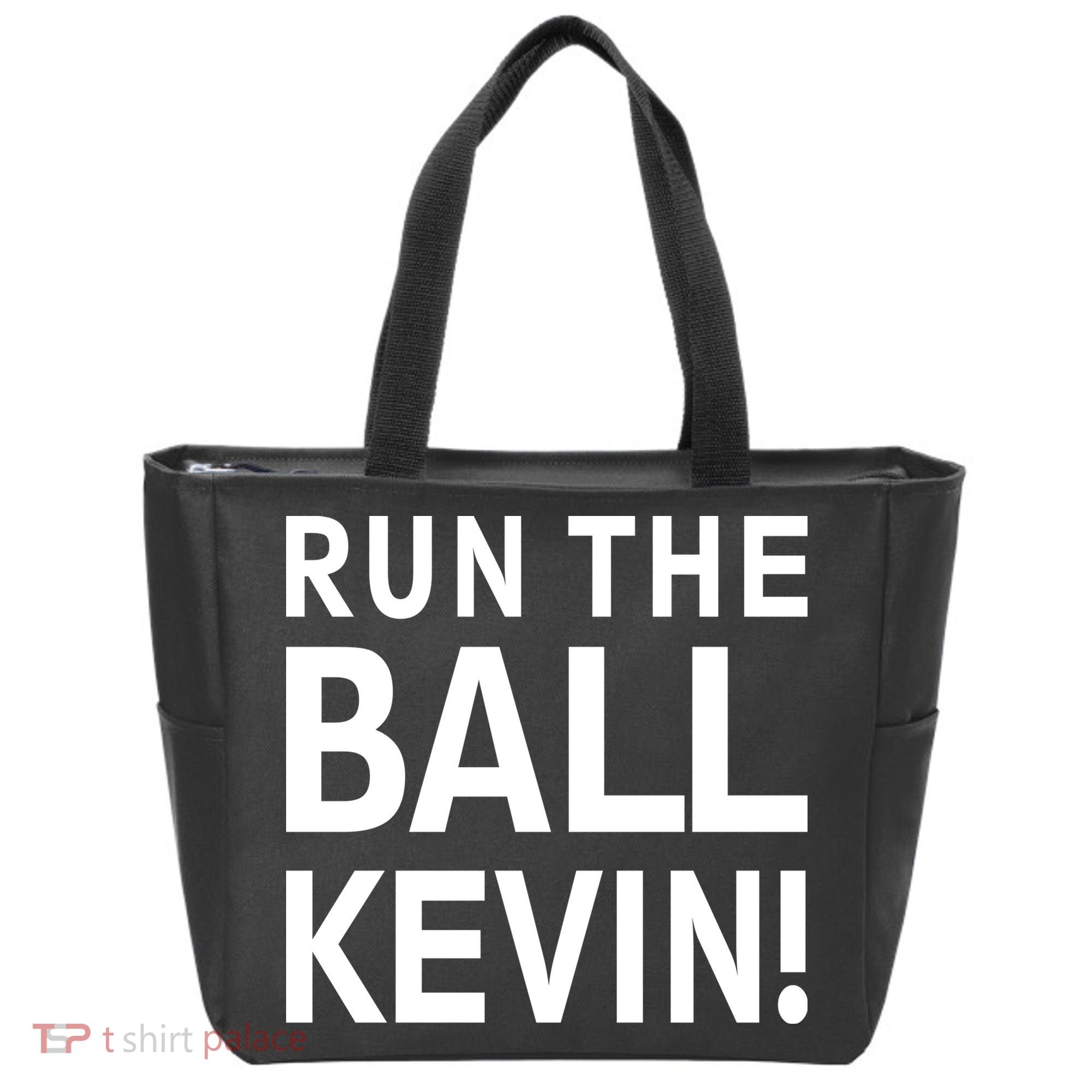 Run The Ball Kevin Funny Football Fan Meme Tote Bag