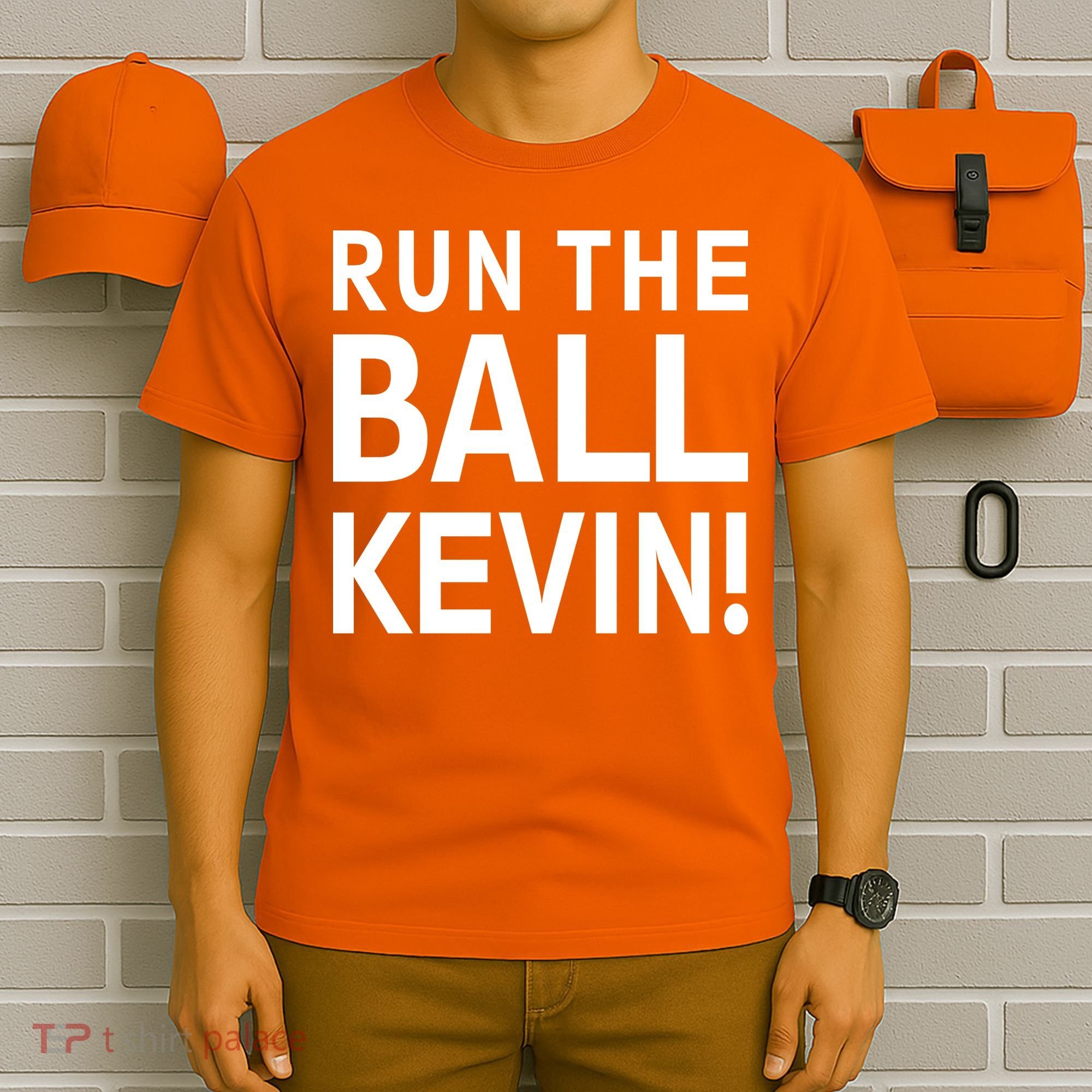 Run The Ball Kevin Funny Football Fan Meme T-Shirt