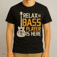 Relax The Bass Player Is Here Bass Guitar Gift T-Shirt thumb 3